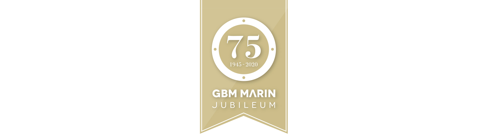 Jubileumslogotype GBM Marin 75 år